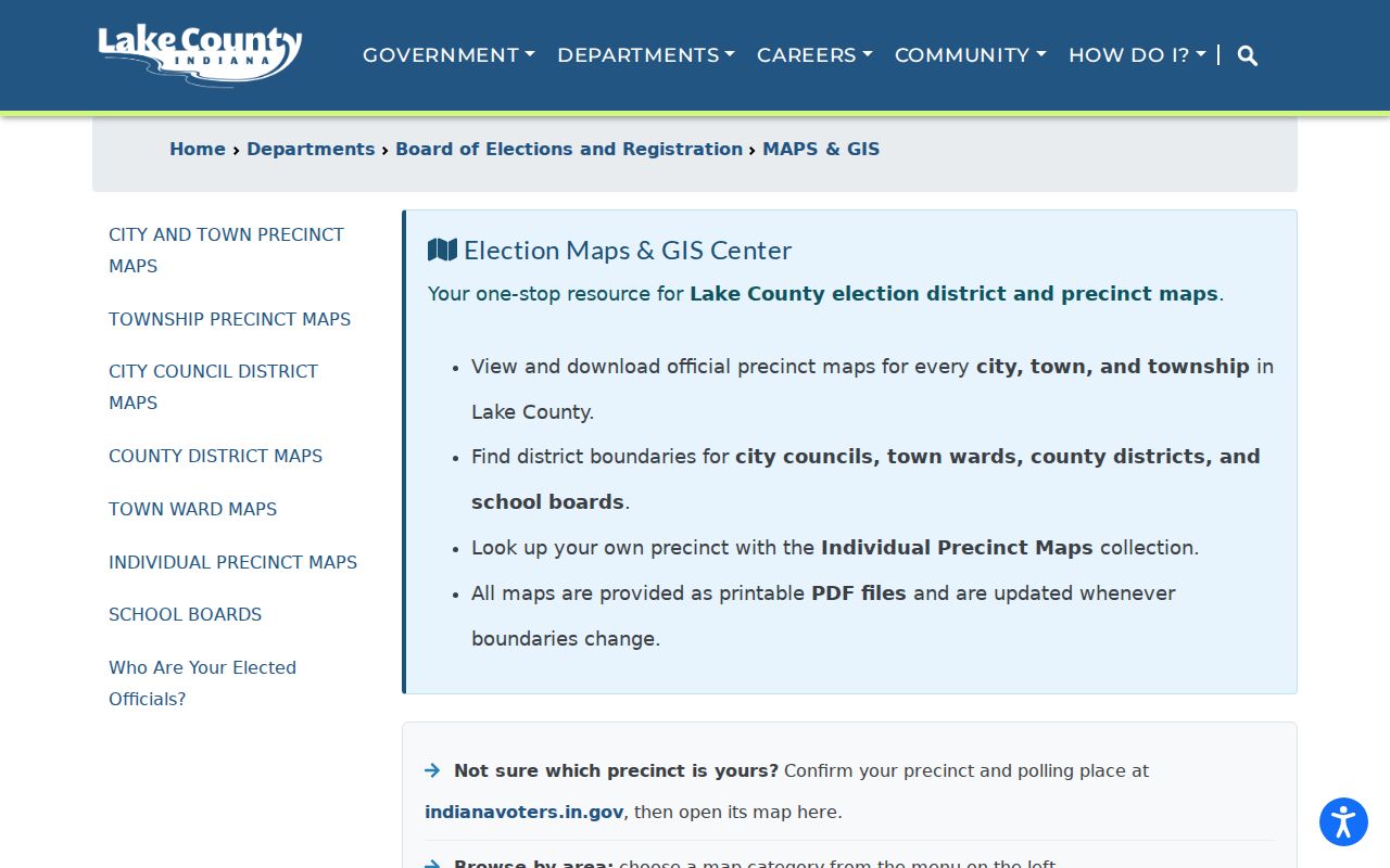 Lake County neighbors precinct map and GIS access