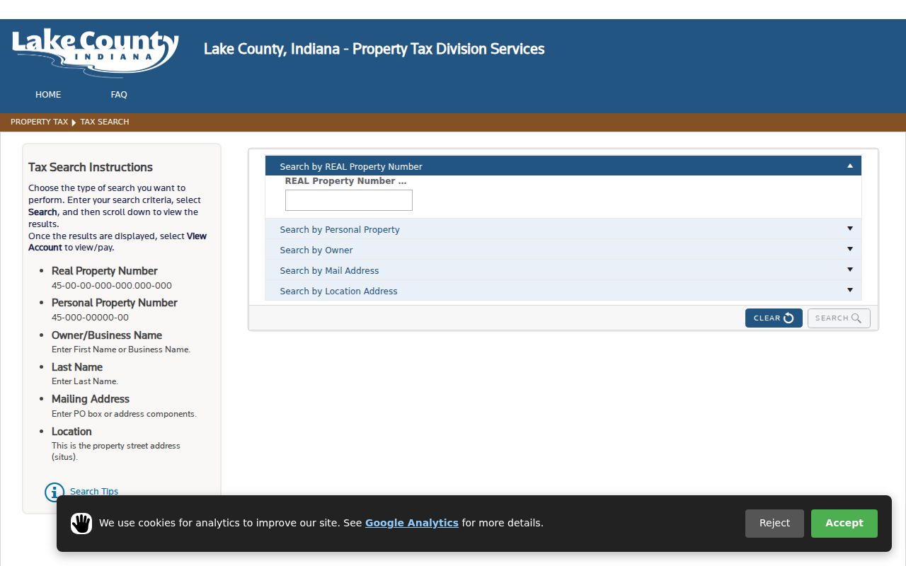 Lake County street directory tax mailing and situs search